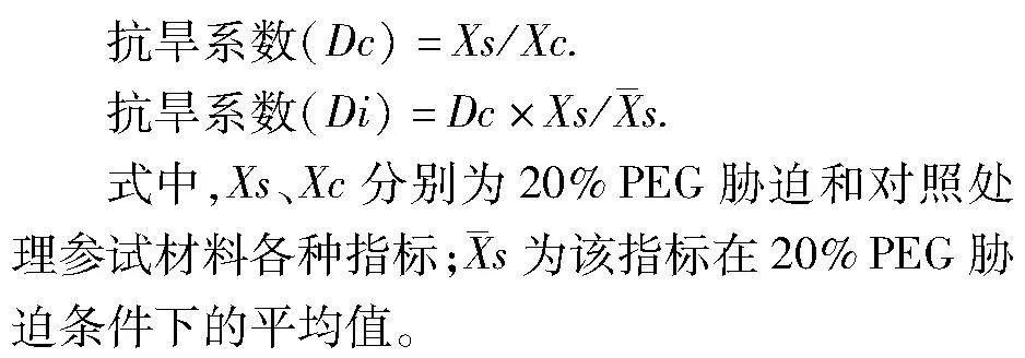 20%PEG胁迫下评价引进哈萨克斯坦不同春小麦种质苗期的抗旱性